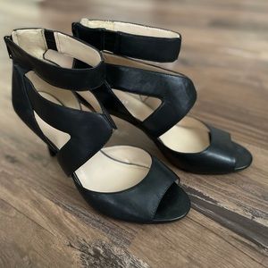 Good2Go Ankle Strap Pumps, Black Leather